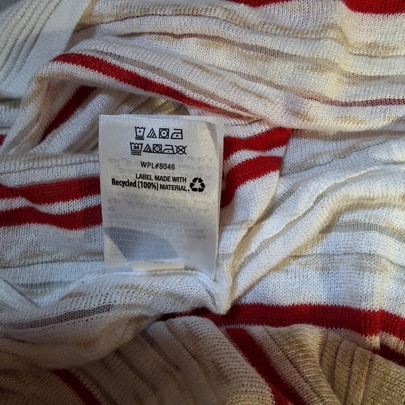 NWT ALFANI IVORY STRIPE LONG SLEEVE OPEN CARDIGAN TOP - Picture 11 of 11